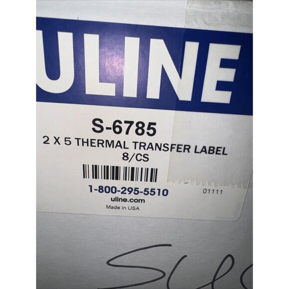 Lot Of 5 Uline Thermal Transfer Label S-6785 Size 3” By 5” Rolls Plus Extra Free - Picture 1 of 2